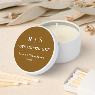 Elegant Brown Wedding Mini Candle Favors