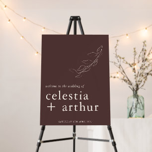 Elegant Brown Welcome Wedding Foam Board