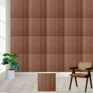 Elegant Brown Wood Grain Realistic Wooden  Ceramic Tile