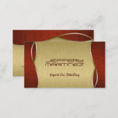 Elegant Brown Wood, Metallic Gold Background Business Card (Front/Back)