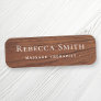 Elegant brown wood name and title name tag