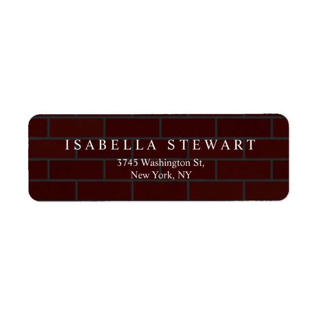 Elegant Brownish Red Wall Professional Modern Label (Front)