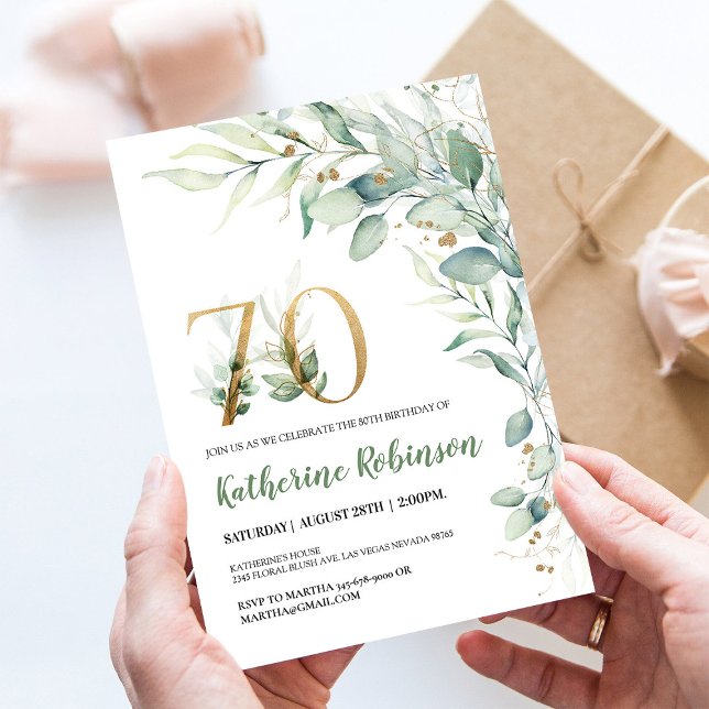 Elegant Brunch 70th Birthday Party Invitation (Creator Uploaded)