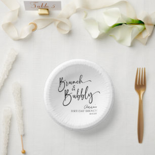 Elegant Brunch and Bubbly Birthday Brunch Party Paper Bowls