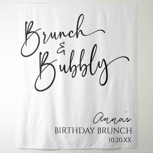 Elegant Brunch and Bubbly Birthday Brunch Party Tapestry