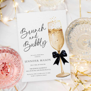 Elegant Brunch and Bubbly Bridal Shower Invitation
