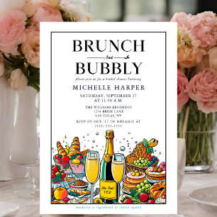 Elegant Brunch and Bubbly Bridal Shower Invitation