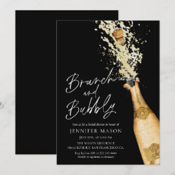 Elegant Brunch and Bubbly Bridal Shower Invitation Zazzle