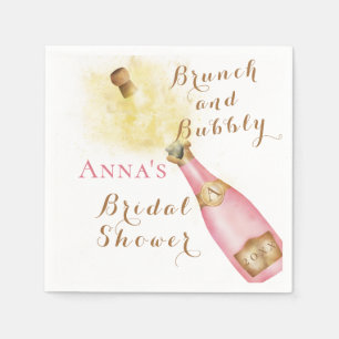 Elegant Brunch and Bubbly Bridal Shower Napkins