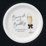 Elegant Brunch and Bubbly Paper Plates<br><div class="desc">Add a chic touch to your celebration with these Gold and Black Brunch and Bubbly Bridal Shower Paper Plates. Ideal for bubbly brunches and bridal shower parties,  these paper plates are the perfect blend of elegance and fun. Cava Party Design.</div>