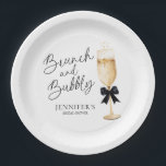Elegant Brunch and Bubbly Paper Plates<br><div class="desc">Add a chic touch to your celebration with these Gold and Black Brunch and Bubbly Bridal Shower Paper Plates. Ideal for bubbly brunches and bridal shower parties,  these paper plates are the perfect blend of elegance and fun. Cava Party Design.</div>