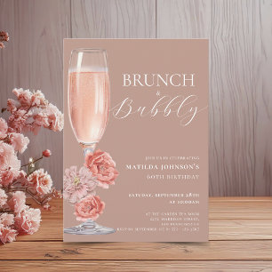 Elegant Brunch & Bubbly 60th Birthday Invitation