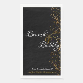 Elegant Brunch Bubbly Bridal Shower Gold Confetti