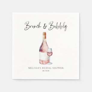 Elegant Brunch & Bubbly Bridal Shower Napkins