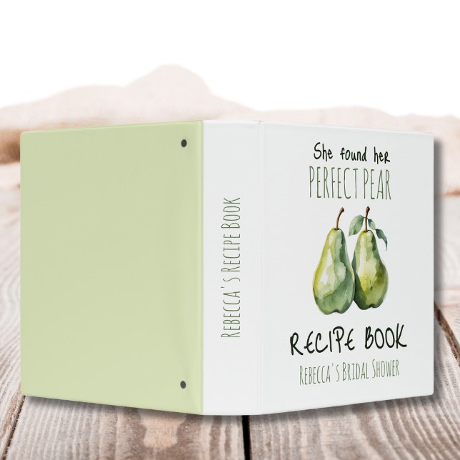 Elegant Brunch Perfect Pear Bridal Shower Recipe 3 Ring Binder (Creator Uploaded)
