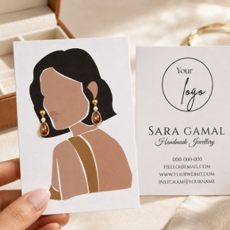 Elegant Brunette Woman Illustration Custom Busines