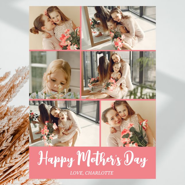 Elegant Brush Script Mothers Day Personalized Holiday Card (Creator Uploaded)