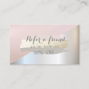 Elegant Brush Stroke Geometric Referral Card