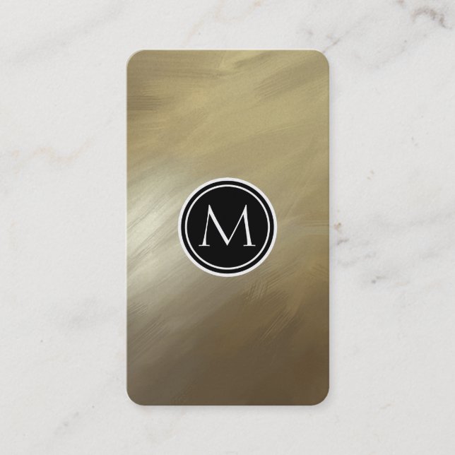 Elegant Brush Stroke Gold Business Card (Front)