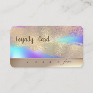 Elegant Brush Stroke Holographic Loyalty Card