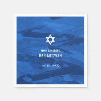 Elegant Brush Strokes & Star of David Sticker Napkins