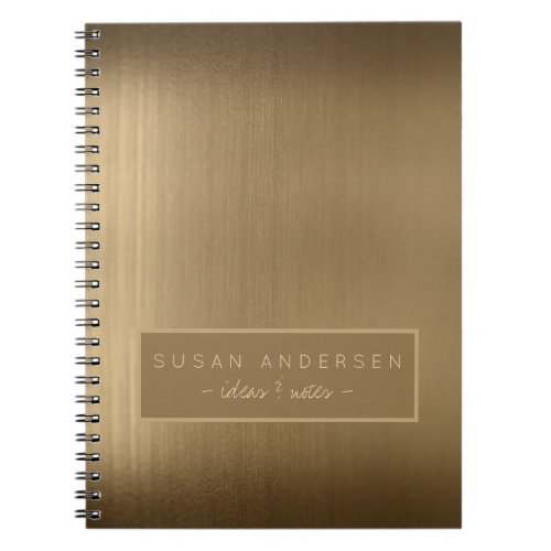 Elegant brushed copper metallic look professional notebook
