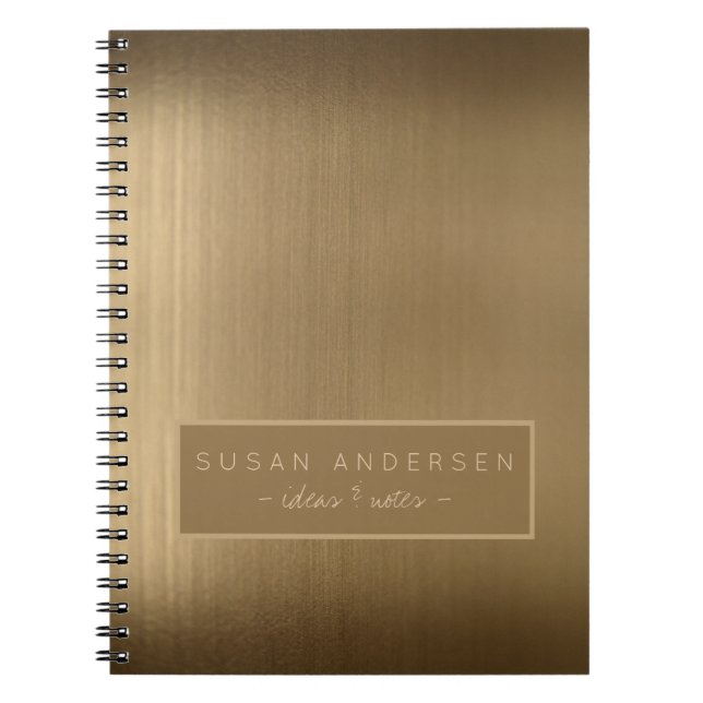 Elegant brushed copper metallic look professional notebook (Front)