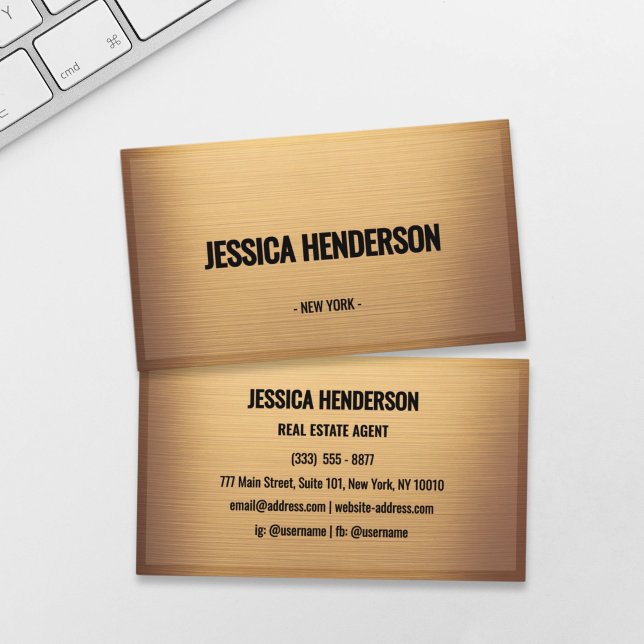Elegant Brushed Gold Business Card (Creator Uploaded)