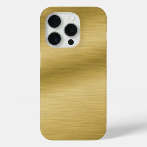 Elegant Brushed Gold iPhone 15 Pro Case