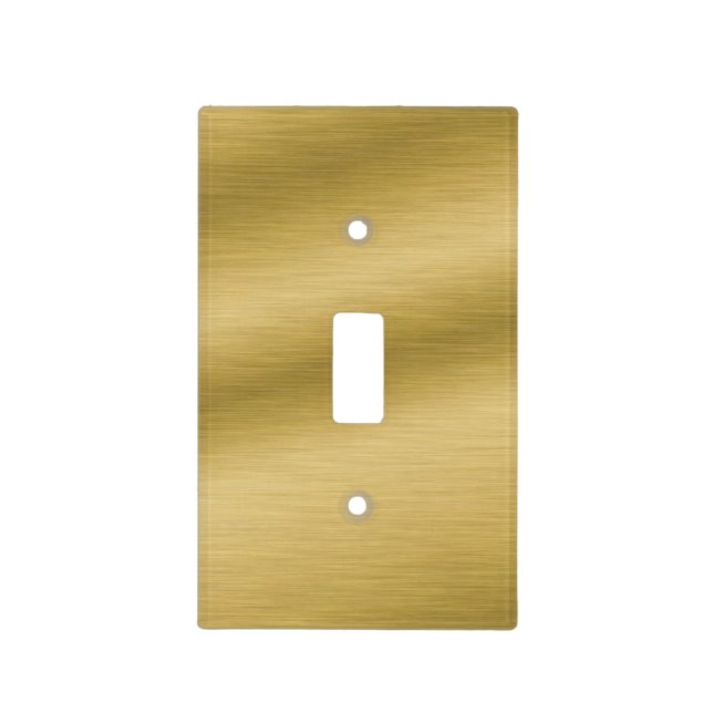 Elegant Brushed Gold Light Switch Cover (Front)