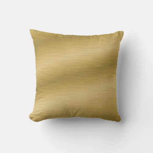 Elegant Brushed Gold Look Throw Pillow