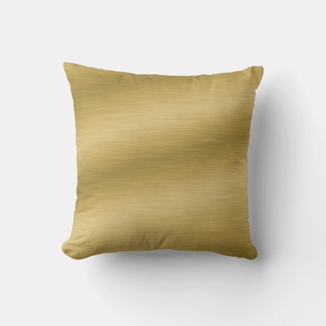 Elegant Brushed Gold Look Throw Pillow (Front)