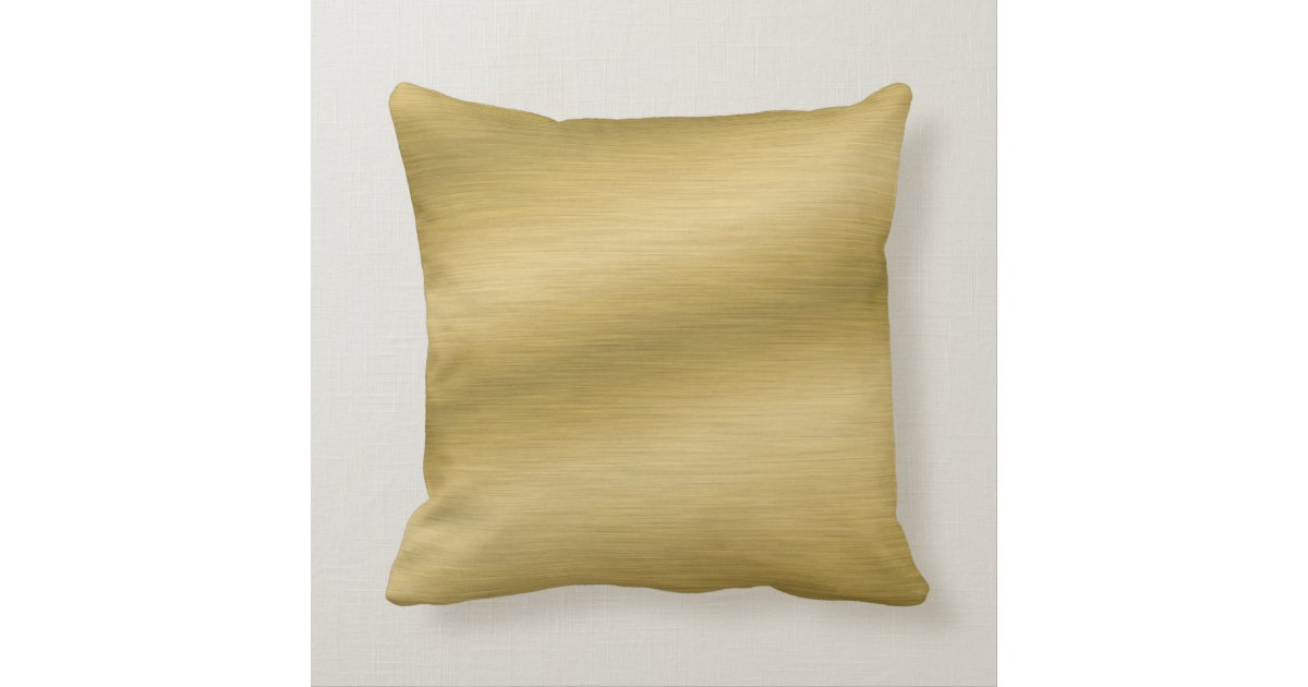 Elegant Brushed Gold Look Throw Pillow