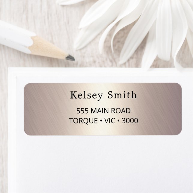 Elegant Brushed Gold Metal Look Label (Insitu)