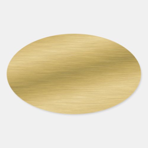 Elegant Brushed Gold Oval Sticker