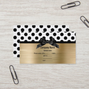 ELEGANT BRUSHED GOLD POLKA DOT BUSINESS CARD