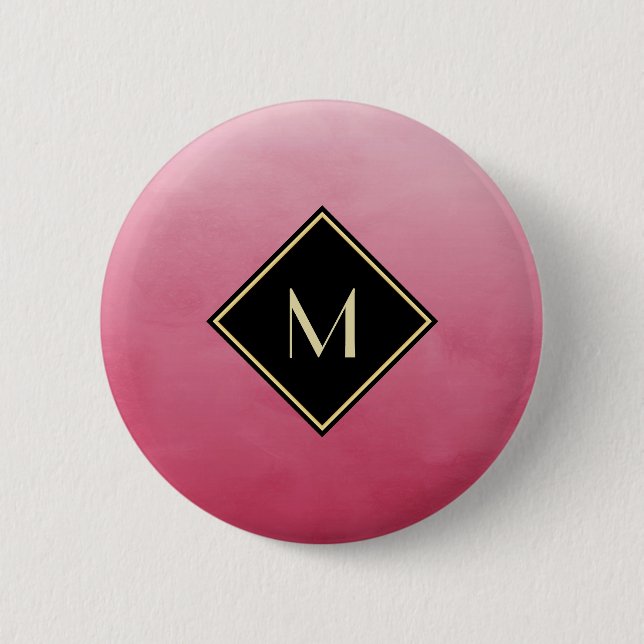 Elegant Brushed Pink With Simple Gold Monogram Button (Front)