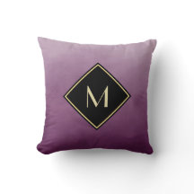 Elegant Brushed Purple With Simple Gold Monogram