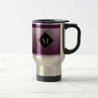 Elegant Brushed Purple With Simple Gold Monogram