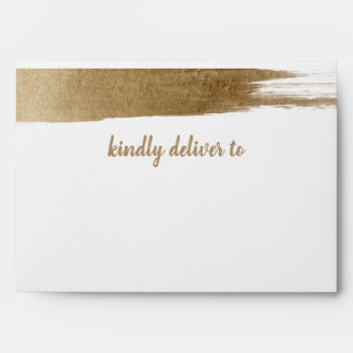 Elegant Brushed Rustic Gold Simple Modern Wedding Envelope