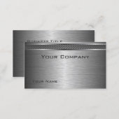 Elegant Brushed Silver Corporate  Business Card (Front/Back)