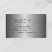 Elegant Brushed Silver Corporate  Business Card (Back)