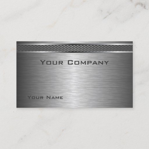 Customizable Brushed Silver Corporate  Business Card