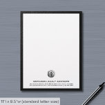 Elegant Brushed Silver Logo Letterhead<br><div class="desc">Make a professional impression with our elegant brushed silver logo letterhead. The black print border and brushed silver emblem exude sophistication,  ideal for estate planners,  attorneys,  and advisors. Use it for official communications,  agreements,  and client correspondence.</div>