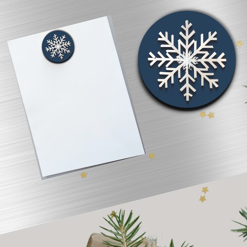 Elegant Brushed Silver Snowflake Magnet