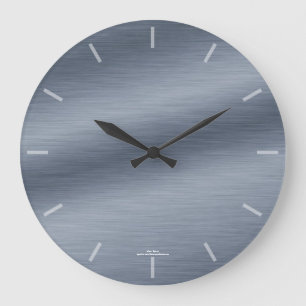 Elegant Brushed Stainles Steel Look Clock