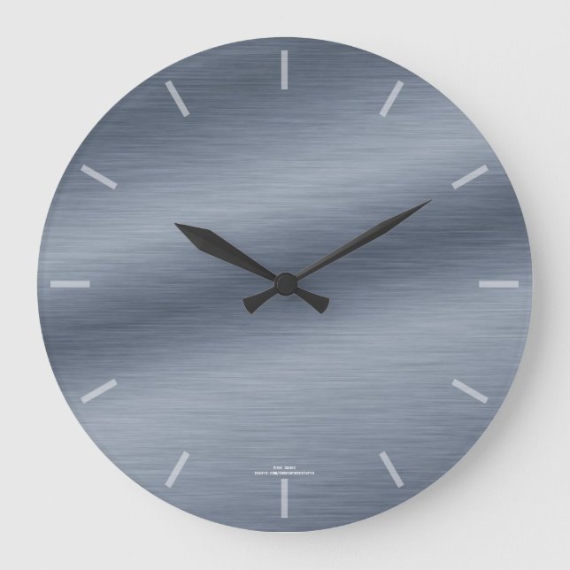 Elegant Brushed Stainles Steel Look Clock (Front)
