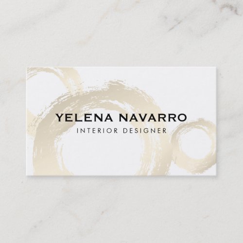 Elegant Brushed Strokes with Monogram Script Text Business Card