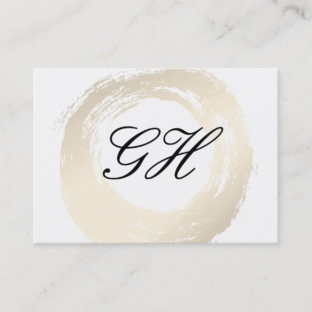 Elegant Brushed with Monogram Script Text Business Card (Front)