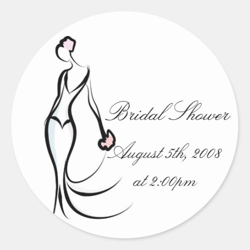 Elegant Brushstroke Bride Stickers